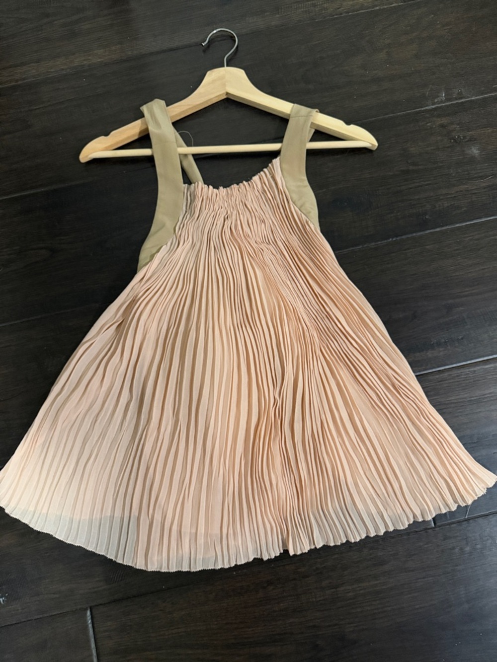 Wilfred Peach Blouse Dress with Olive Straps